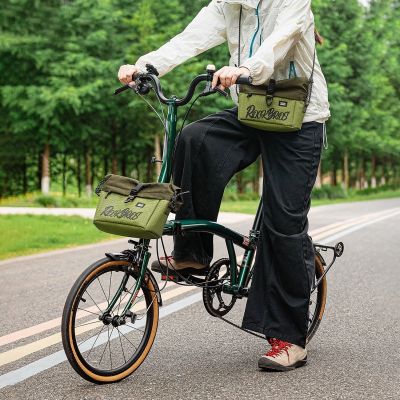 7. Rockbros W020 Dual-Purpose Front Bag, Bike/Shoulder - Green