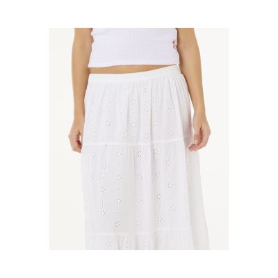 RIP CURL Oasis Broderie Maxi Skirt Women's White