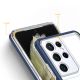 4. Clear 3in1 case for Samsung Galaxy S23 Ultra silicone cover with frame blue