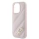 6. Karl Lagerfeld Diagonal Quilted Script case for iPhone 15 Pro Max - pink