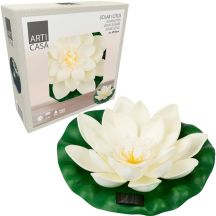 SOLAR LAMP WATER LILY 18CM WHITE