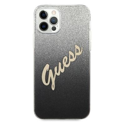 3. Guess GUHCP12LPCUGLSBK iPhone 12 Pro Max 6.7" black/black hardcase Glitter Gradient Script