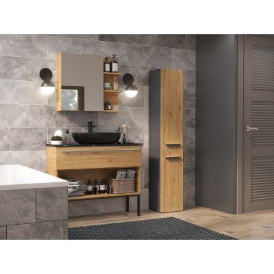 2. Bathroom cabinet NEL IV 31x30xH174 anthracite/artisan
