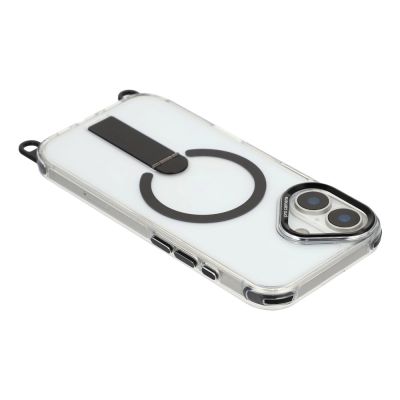 6. iPhone 17 case with stand, short strap (30 cm) and long strap (120 cm), compatible with MagSafe - black