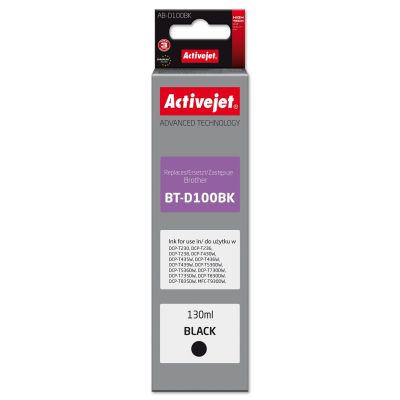 Activejet AB-D100Bk Ink Bottle (Brother BT-D100BK replacement; Supreme; 130 ml; black)