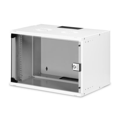 10. 19" 7U wall-mounted network cabinet, SOHO PRO 370 x 540 x 400 mm, glass door, gray, unassembled, 60 kg