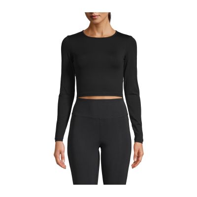 2. CASALL Crop Long Sleeve T-shirt black