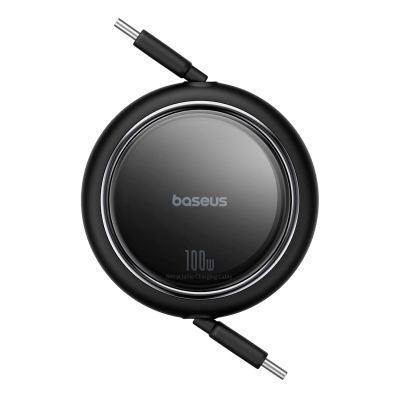 3. Baseus Free2Draw Mini USB-C - USB-C 100W 1m retractable cable - black