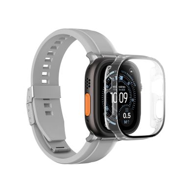 5. AmazingThing Radix Glass Screen Protector with Case for Apple Watch UItra 3 49mm - Clear