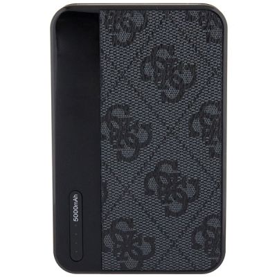 4. Guess Powerbank 15W GUPB5LP4GEGK 5000mAh black/black 4G Leather Metal Logo