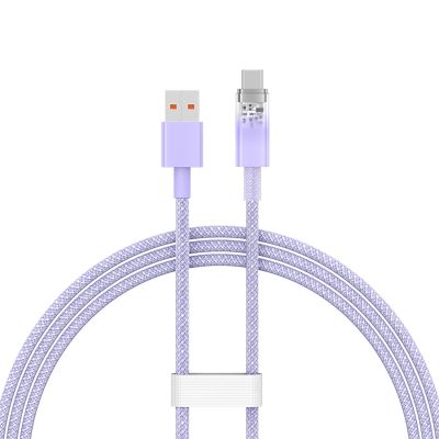 2. Baseus Explorer 100W USB-A - USB-C Cable with Intelligent Temperature Sensor 1m - Purple