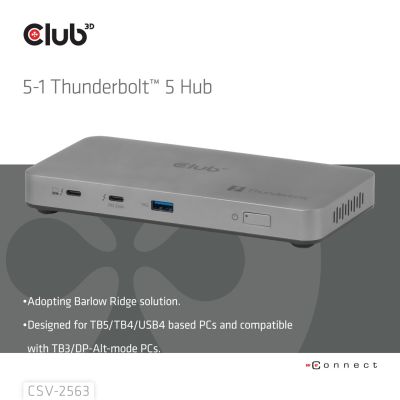 3. CLUB3D CSV-2563 Thunderbolt 5 Docking Station Silver