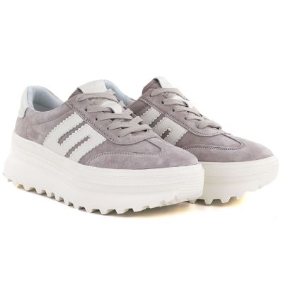 4. Women's beige leather platform shoes Vinceza 79614