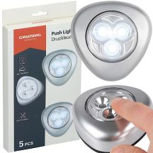GRUNDIG SET OF 5 BATTERY-POWERED PUSH LIGHT LED LAMPS