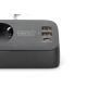 12. Digitus 3-Way Office Power Strip with 2 USB-A and 1 USB-C Ports, Black