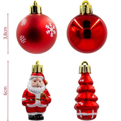 4. SAFE PLASTIC BALL FORM SANTA CLAUS CHRISTMAS TREE 10 PCS MICA