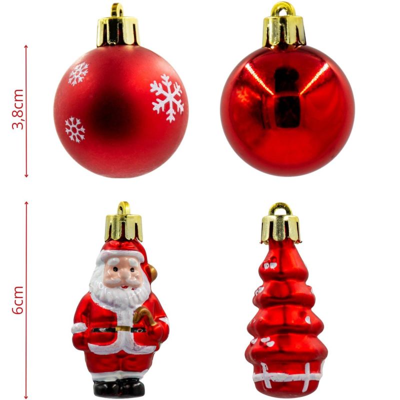 4. SAFE PLASTIC BALL FORM SANTA CLAUS CHRISTMAS TREE 10 PCS MICA