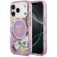 Guess IML Glitter Flowers Triangle MagSafe Case for iPhone 17 Pro / 18 Pro - Purple