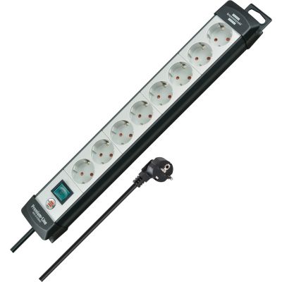 Brennenstuhl 1951580101 Regleta, 230 V, Negro y Gris Claro, 49 cm splitter 5 m 8 x network socket Indoor Black, Light Green