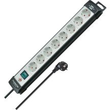 Brennenstuhl 1951580101 Regleta, 230 V, Negro y Gris Claro, 49 cm splitter 5 m 8 x network socket Indoor Black, Light Green