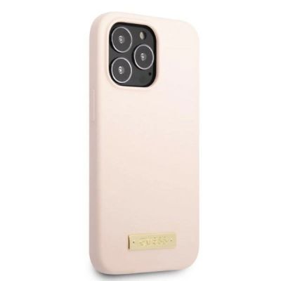 4. Guess GUHMP13LSPLP iPhone 13 Pro / 13 6.1" pink/pink hard case Silicone Logo Plate MagSafe
