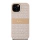 9. DKNY Leather Mono Stripe & Metal Logo case for iPhone 15 / 14 / 13 - pink
