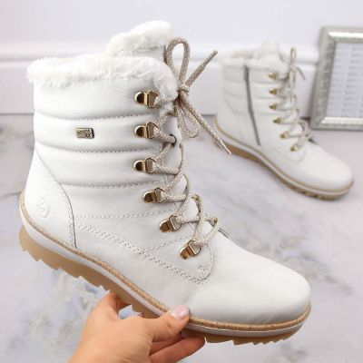 5. Remonte W RKR629 wool-lined waterproof leather ankle boots, white