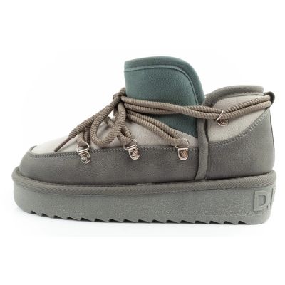 2. D.Franklin women's winter snow boots, fashionable insulated ankle boots, gray