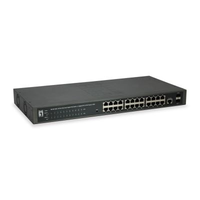LevelOne WebSmart/GB PoE+ Switch 26-Port 19" 370W 1Gbps