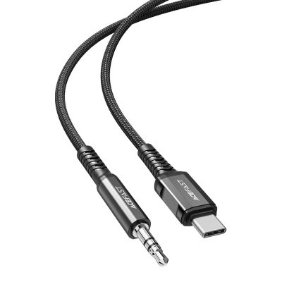 2. Acefast audio cable USB Type C - 3.5mm mini jack (male) 1.2m, AUX black (C1-08 black)