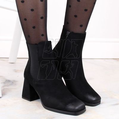 4. Suede ankle boots on a decorative heel Potocki W WOL193A, black