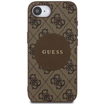 3. Guess 4G Circle Classic Logo MagSafe case for iPhone 16e - brown