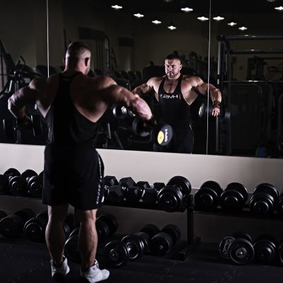 8. Rubber-coated dumbbell 9kg HMS HG PRO 9