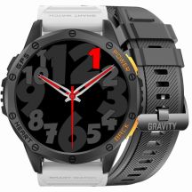 GRAVITY GPS GT24-2 Men's Smartwatch Black Silicone Strap + White Silicone Strap