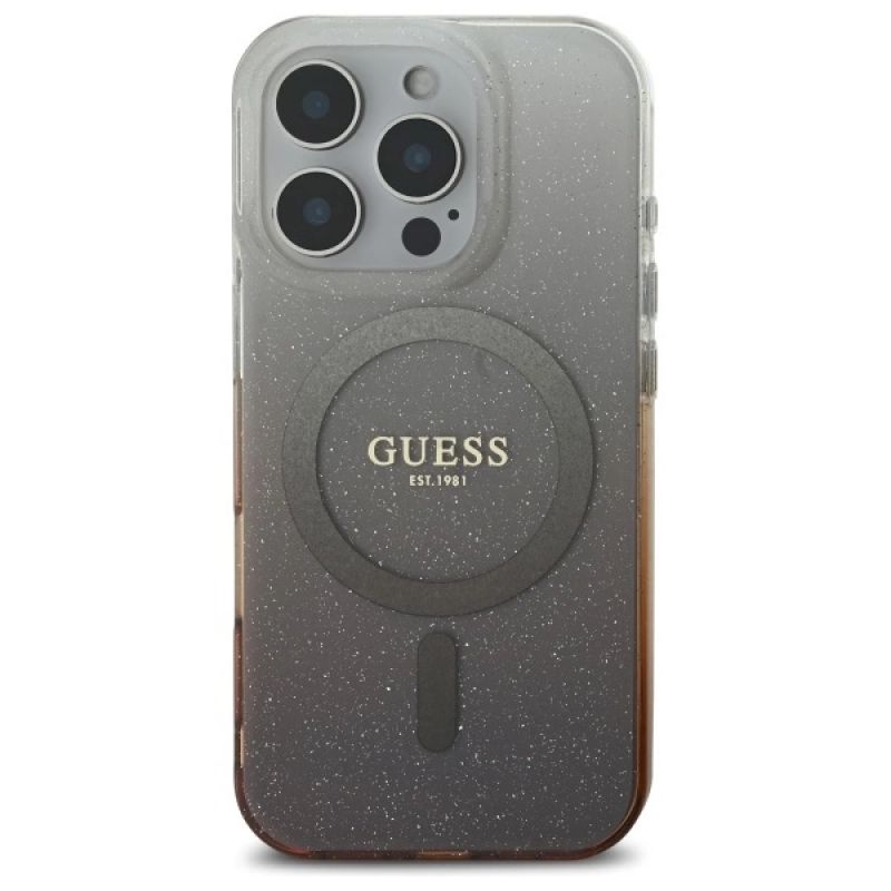 3. Guess IML Glitter Gradient MagSafe Case for iPhone 16 Pro Max - Brown