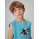 4. Boy's regular sleeveless T-shirt with print 4F 4FJRSS26TSLEM354-047S