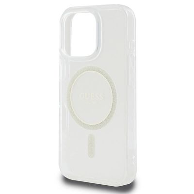 6. Guess IML Glitter Circle MagSafe Case for iPhone 16 Pro Max - Clear