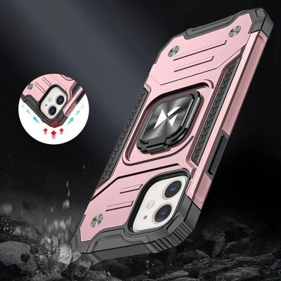7. Wozinsky Ring Armor iPhone 14 Plus Armored Case Magnetic Holder Ring Gold
