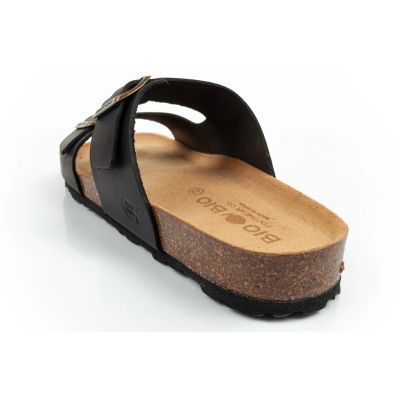 5. Bio Bio men's slippers, profiled flip-flops, natural leather, black