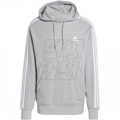 2. Adidas Essentials French Terry 3-Stripes Hoodie M IC0437