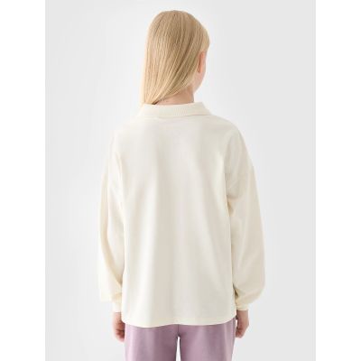 2. Girls' longsleeve plain 4F Junior 4FJRAW24TLONF438-11S