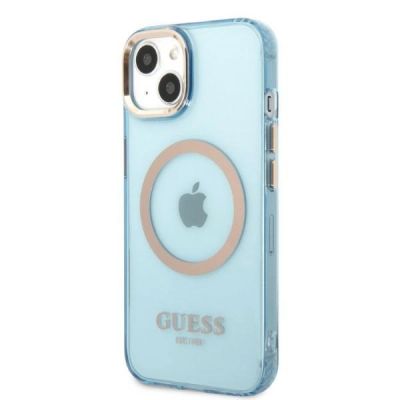 2. Guess Gold Outline Translucent MagSafe case for iPhone 13 - blue