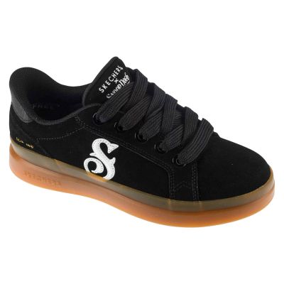 Skechers Slip-Ins Suede Snoop Cupsole Sneaker 186100-BKW Black 36