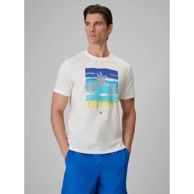 Men's regular printed T-shirt 4F 4FRSS26TTSHM4291-11S