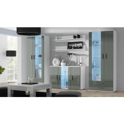 2. Chest of drawers 120cm SOHO S7 white/grey gloss