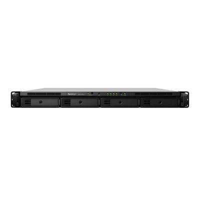 NAS Synology RS1619xs+; 1U RACK; 4x (3.5" SATA HDD/2.5" SATA HDD); Intel Xeon D-1527; 8 GB DDR4 ECC UDIMM (max. 64 GB), 4x 1GbE RJ-45