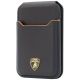 Lamborghini D1 Genuine Leather MagSafe mobile phone wallet - black and orange