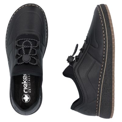 3. Rieker 50960-00 women's leather high-heeled shoes, black