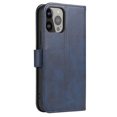 2. Magnet Case elegant bookcase type case with kickstand for iPhone 13 Pro blue