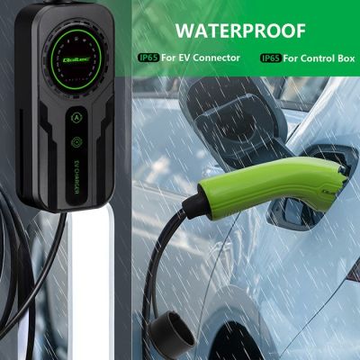 5. Qoltec Mobile charger for electric car EV with regulation 2 in 1 Type2 SCHUKO 3.5kW 230V LCD Portable Wallbox 5m